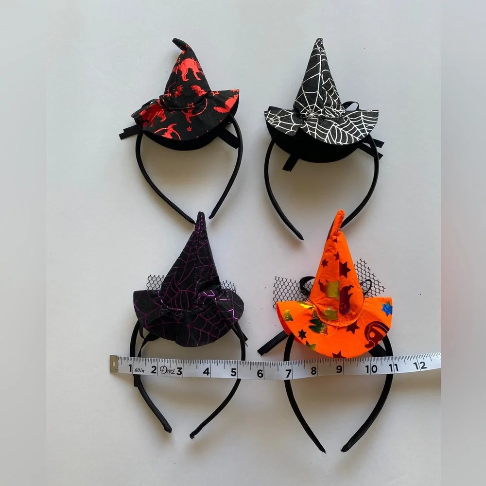 4 Pc Kids Girls‎ Witch Hat Head Bands
